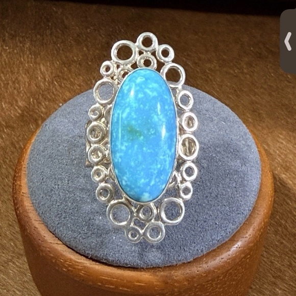 Jay King Jewelry - 925, Sterling Jay King DTR Statement Turquoise Ring w Circle Setting Sz 10.5